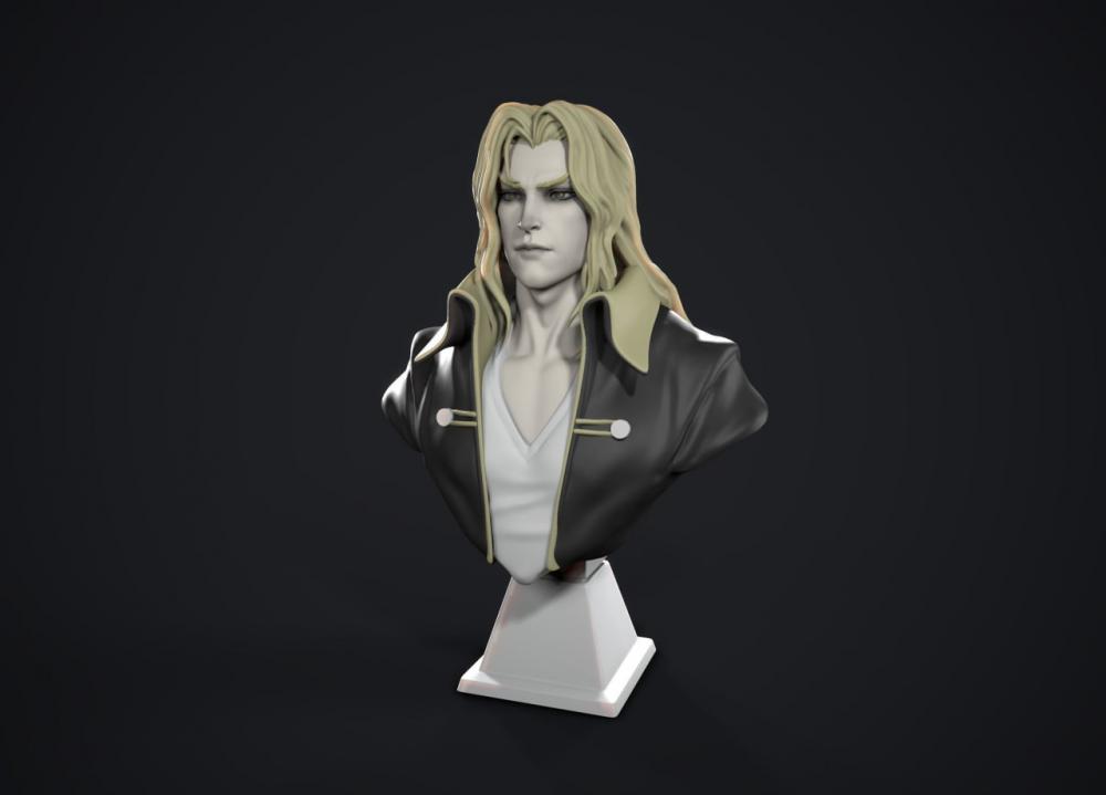 Long-haired character bust display model