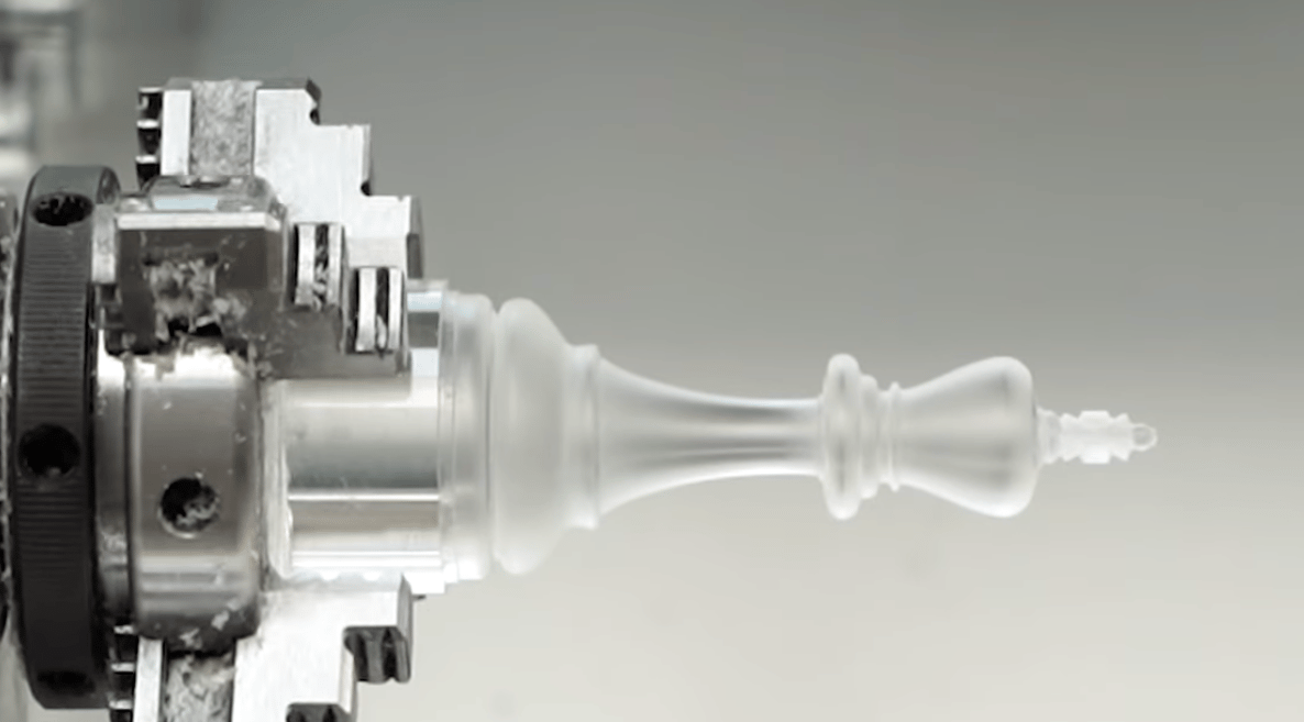 Acrylic King Chess Piece made with Makerables and the Carvera