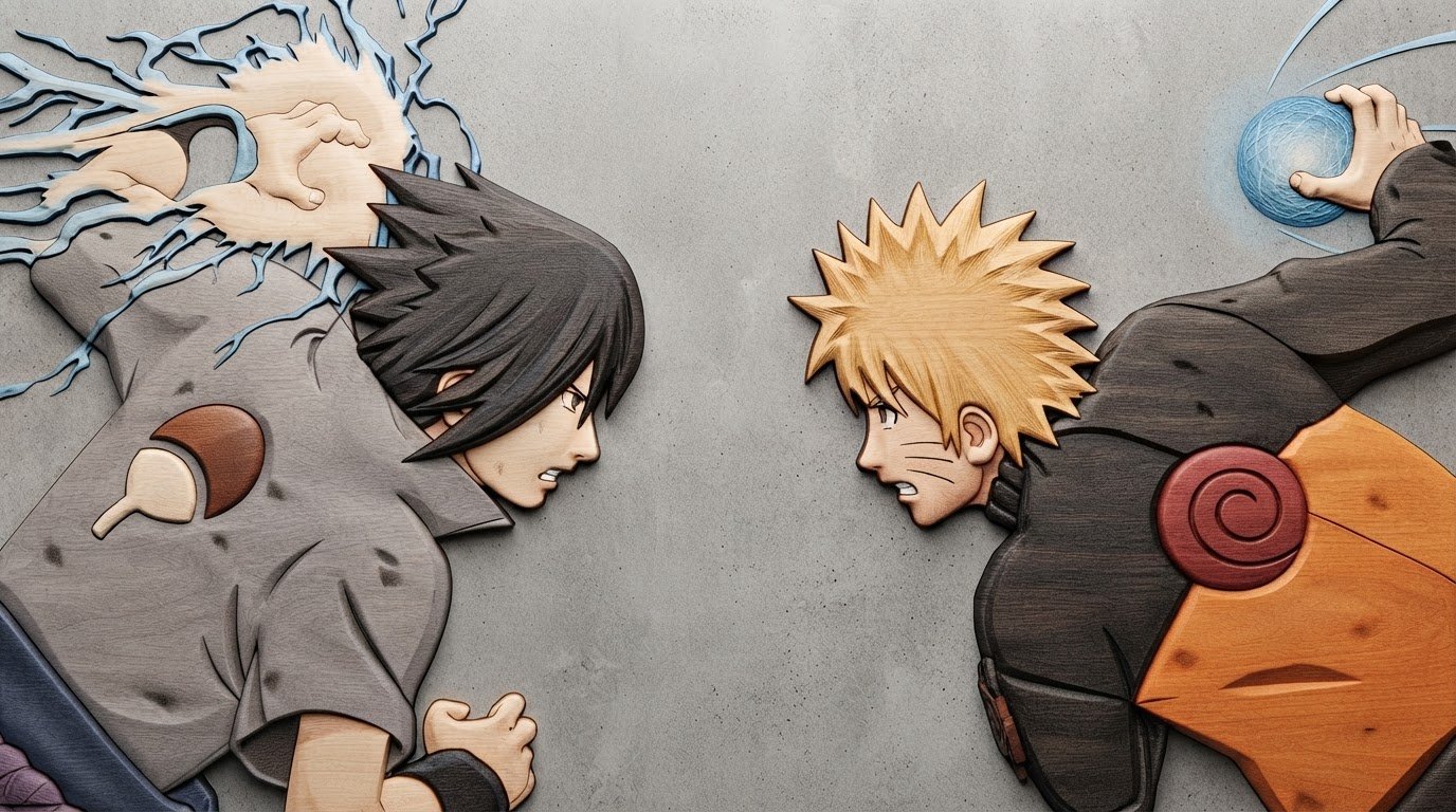 Naruto and Sasuke Anime Wall Art