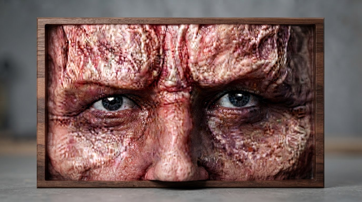 Facial close-up relief decorative painting