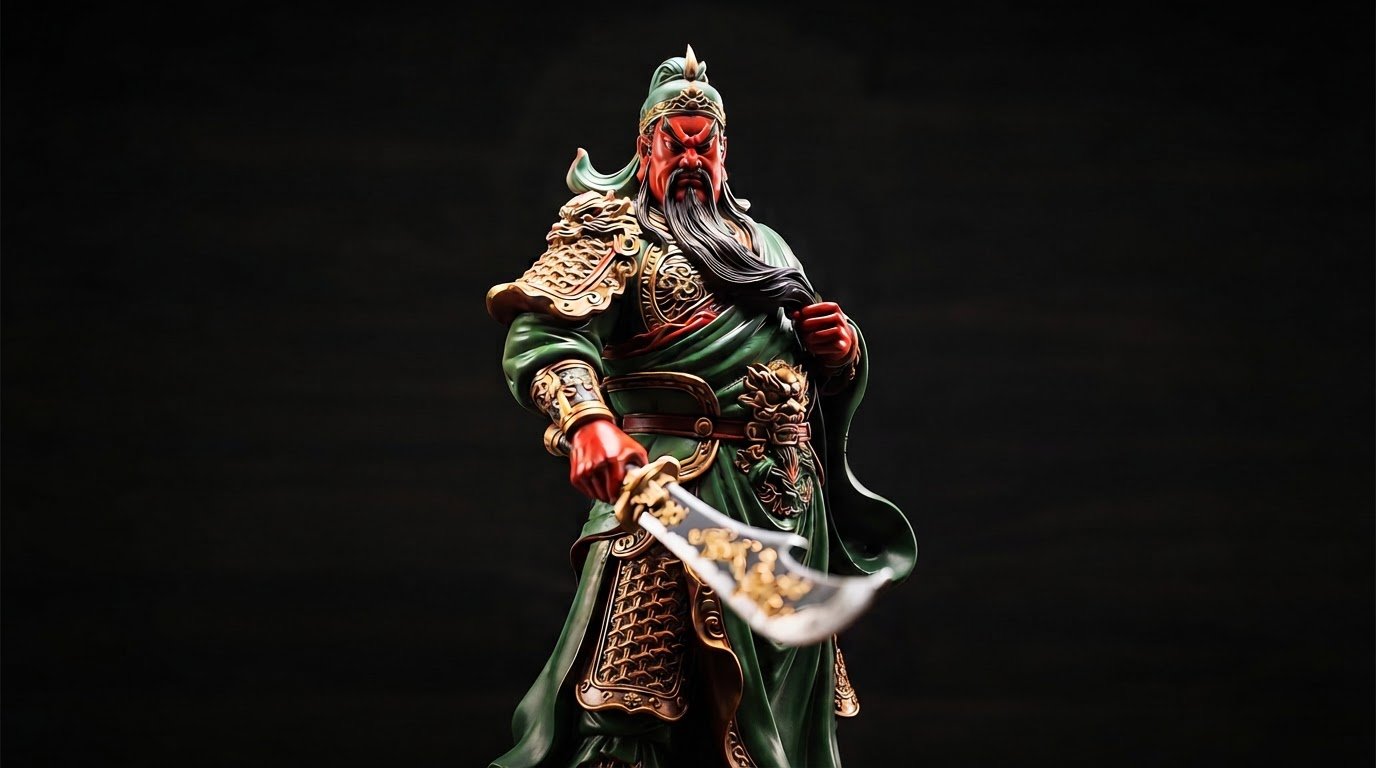 Chinese Guan Yu Warrior Figurine -- Righteousness Reaching the Heavens